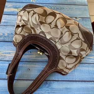 Vintage Coach Purse - in leather and canvas.